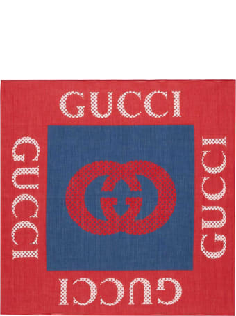 Gucci Red And Blue Foularde