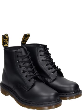 Dr. Martens 101 Combat Boots In Black Leather