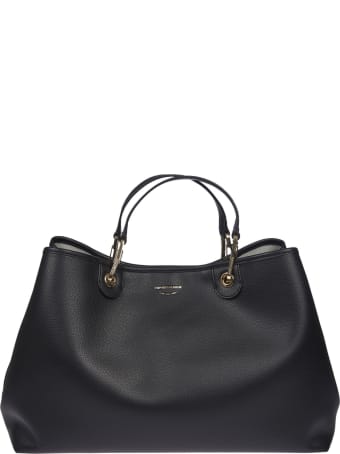 Giorgio Armani Grain Leather Logo Tote