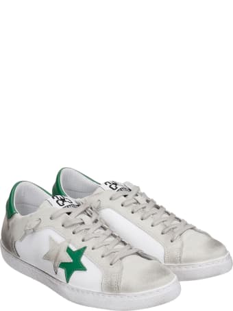 2Star Sneakers In White Suede And Leather