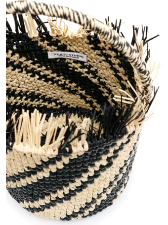 Sensi Studio Striped Wicker Bag
