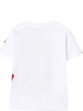Moncler White T-shirt With Red Print