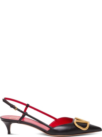 Valentino Garavani V Logo Mules In Leather
