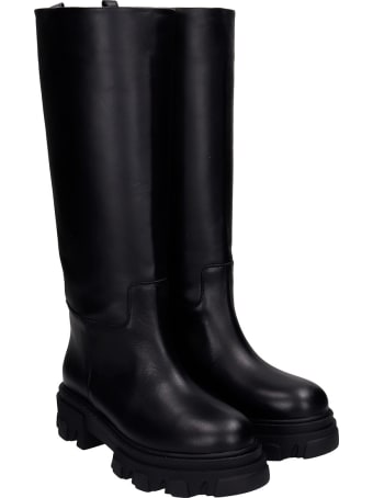 Gia X Pernille Teisbaek Low Heels Boots In Black Rubber/plasic