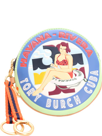 Tory Burch 'havana' Leather Keyring