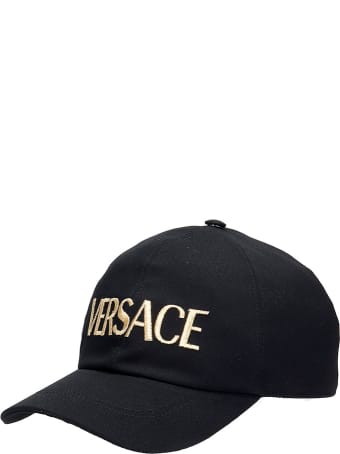 Versace Hats In Black Cotton