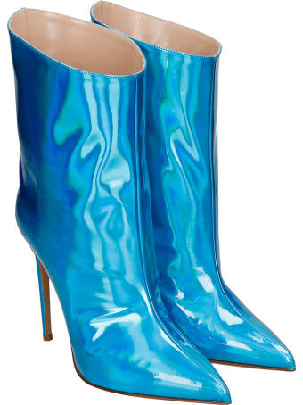 Alexandre Vauthier High Heels Ankle Boots In Cyan Leather