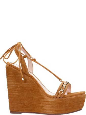 Schutz Wedges In Brown Suede