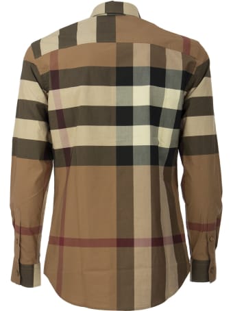 Burberry Check Stretch Cotton Poplin Shirt