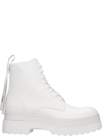 RED Valentino Combat Boots In White Leather