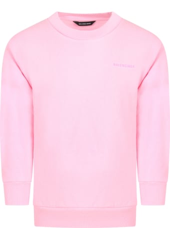Balenciaga Pink Sweatshirt For Girl With Logo