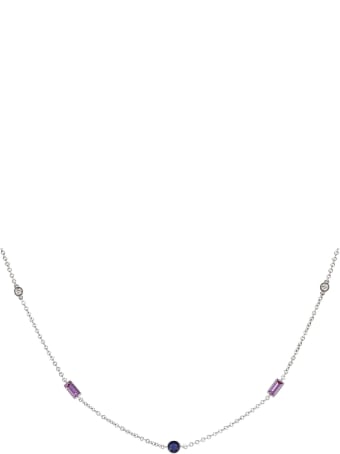 Lo Spazio Jewelry Lo Spazio Blue , Pink Sapphire and Diamond Necklace