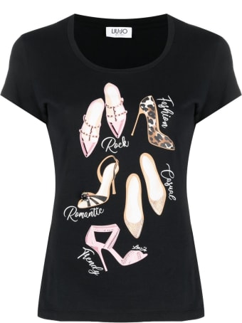 Liu-Jo Jersey T-shirt With Shoes Print