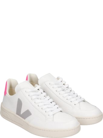 Veja V-12 Sneakers In White Leather