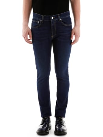 Alexander McQueen Slim Fit Jeans With Logo Embroidery