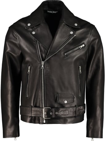 Palm Angels Belted Leather Jacket