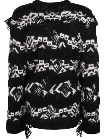 Parosh Fringed Crew-neck Sweater