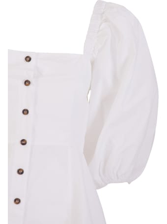 Ganni Poplin Cropped Top