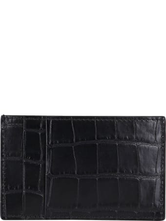 Alexander McQueen Black Leather Cardholder