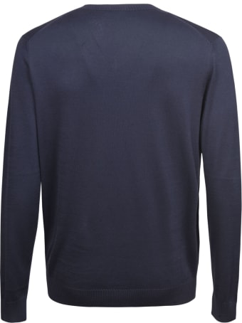 Malo Plain Ribbed V-neck Sweatshirt