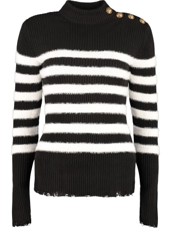 Balmain Striped Turtleneck Sweater