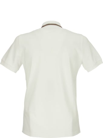 Brunello Cucinelli Cotton Piqué Slim Fit Polo Shirt With Striped Knit Collar