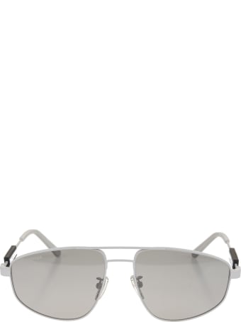 Balenciaga Silver Woman Tag Pilot Sunglasses