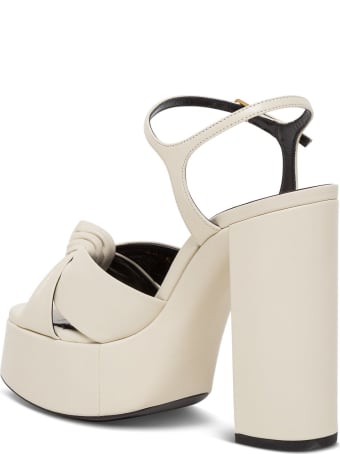 Saint Laurent White Leather Sandals