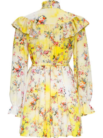 MSGM Floral Dress With Ruffles Detail