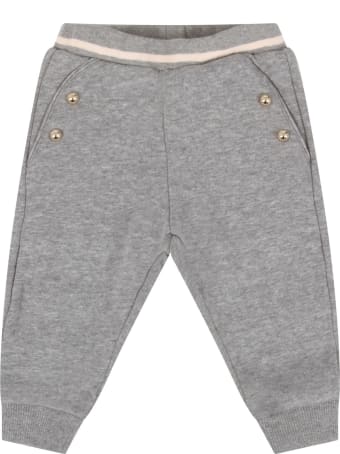 Chloé Grey Sweatpant With Logo For Baby Girl