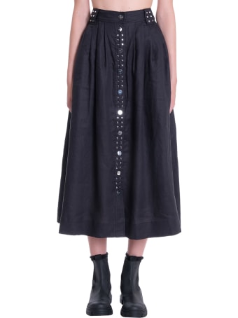 Ganni Skirt In Black Triacetate