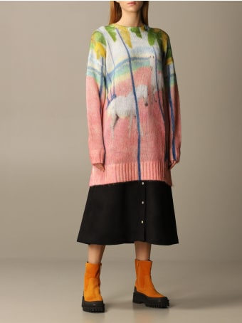 Stella Jean Sweater Horses Jacquard Crewneck
