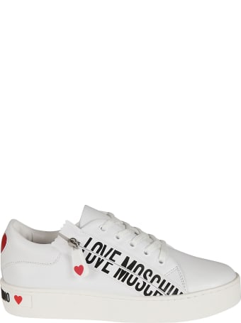 Love Moschino Side Zipped Logo Print Sneakers