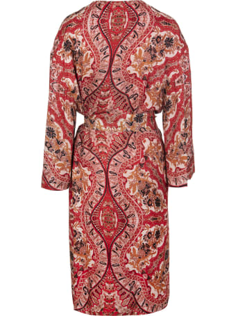 Etro Woman Jacquard Duster Coat With Paisley Pochette Print