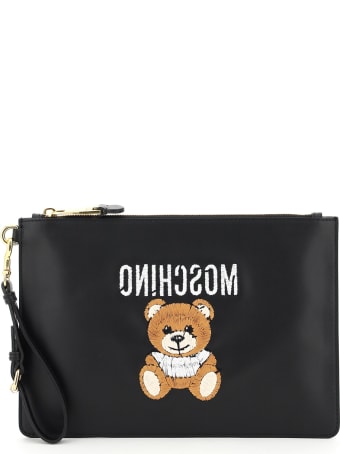 Moschino Pouch With Teddy Bear Embroidery