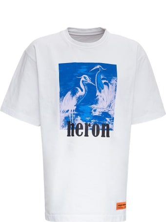 HERON PRESTON Cotton T-shirt With Herons Print
