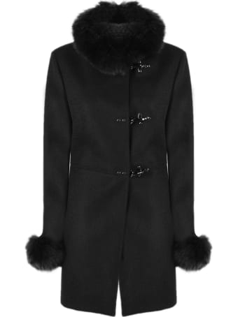 Fay Black Virgin Wool Coat