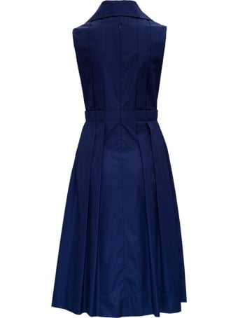 Marni Blue Cotton Pleated Dress