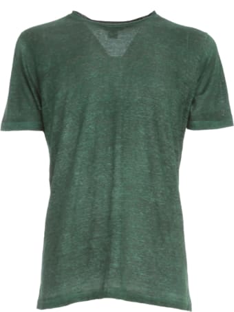 Avant Toi Round Neck Linen T-shirt With Shadows
