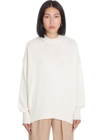 Jil Sander Knitwear In White Cachemire And Silk