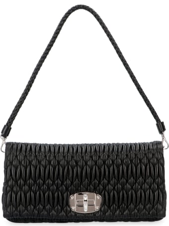 Miu Miu Miu Crystal Quilted Leather Clutch