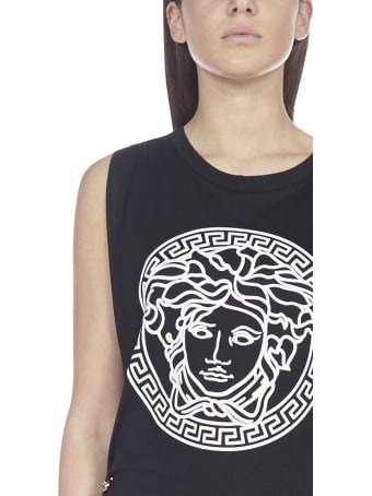 Versace Medusa Print Cotton Tank Top-dress