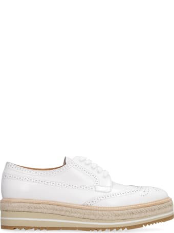 Prada Leather Lace-up Platform Shoes