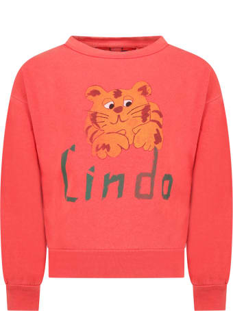 The Animals Observatory Red Sweatshirt For Kids
