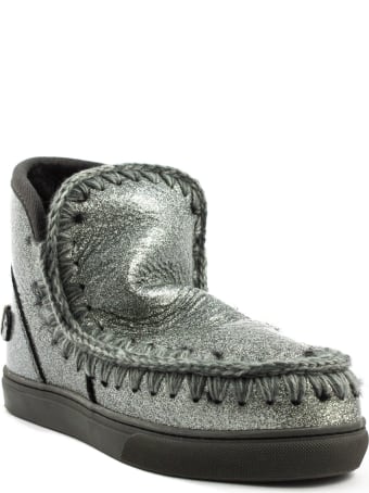 Mou Eskimo Sneaker In Silver Glitter
