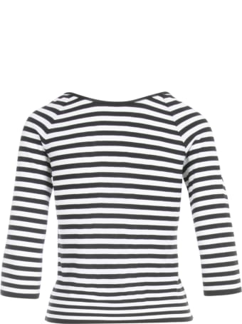 Anneclaire Striped Sweater W/knot