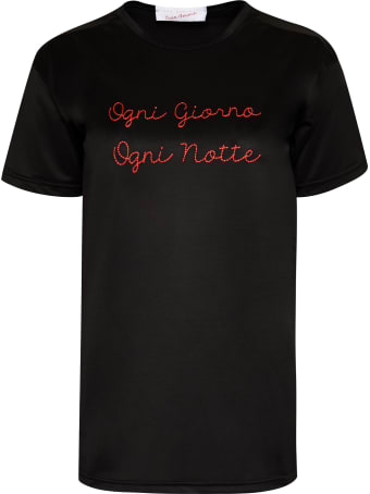 Giada Benincasa Embroidered Silk T-shirt