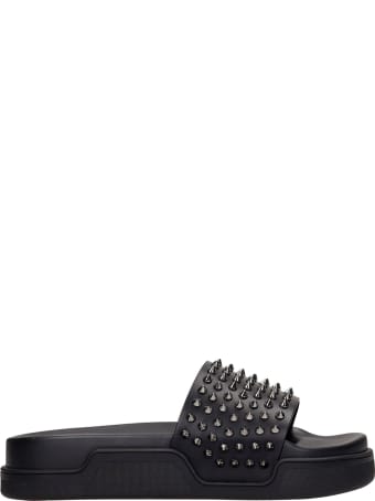 Christian Louboutin Pool Fun Flats In Black Leather