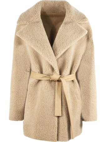 Blancha Sand Shearling/sheepskin Coat