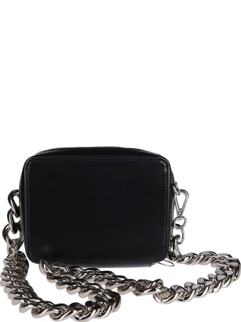 Kara Black Leather Chain Camera Bag
